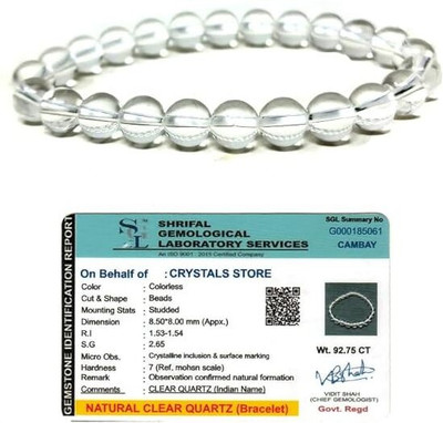VIBESLE Stone, Clear Quartz Crystal Bracelet