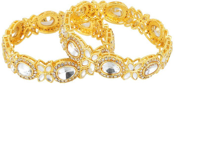 Efulgenz Alloy Gold-plated Bangle(Pack of 2)