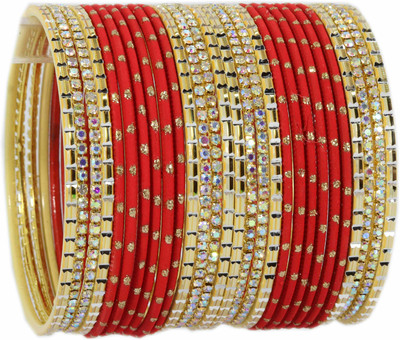 ZULKA Metal Zircon Bangle Set(Pack of 28)