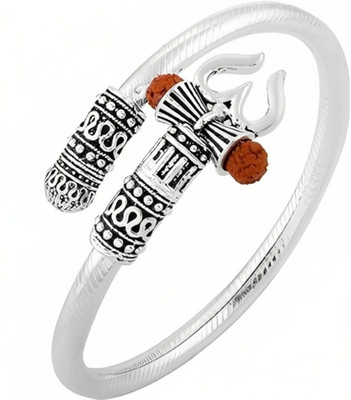 Spyroniix Reeal Treasuree Stainless Steel Silver Coated Kada