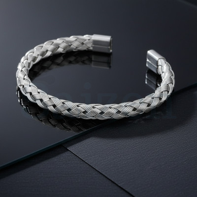 RJ IMITATION Stainless Steel Silver Kada