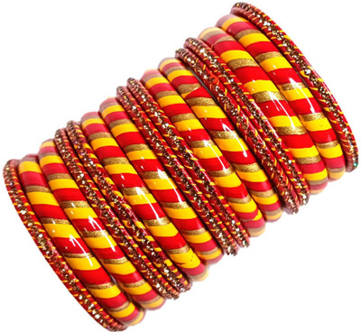 Anshi Creations Lac Bangle Set(Pack of 16)