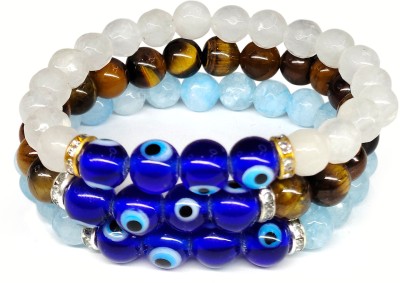 Daivya Wellness Stone, Crystal Beads, Aquamarine Bracelet Set(Pack of 3)