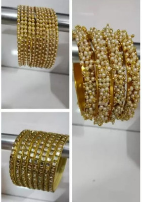 Terraband Alloy Pearl Gold-plated Bangle Set(Pack of 24)