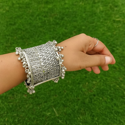 Sunheri Oxidised Silver Charm Bracelet