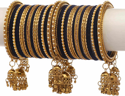 ZINEKA Metal Zircon Gold-plated Bangle Set(Pack of 42)