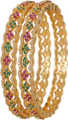Atulya Brass Gold-plated Bangle(Pack of 2)