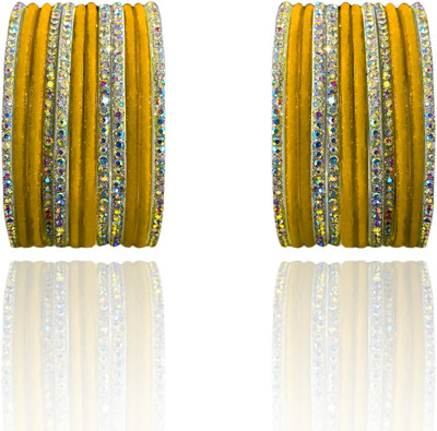 Suhagan Glass Cubic Zirconia Bangle Set(Pack of 24)