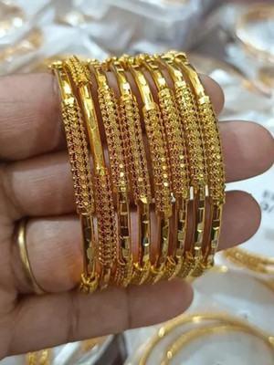 vani enterprise mart Brass Gold-plated Bangle Set(Pack of 8)