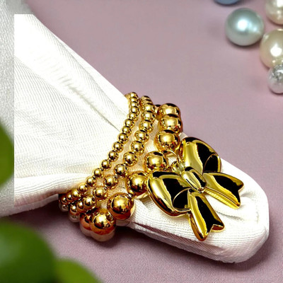 DOSYSO Plastic Beads Gold-plated Charm Bracelet