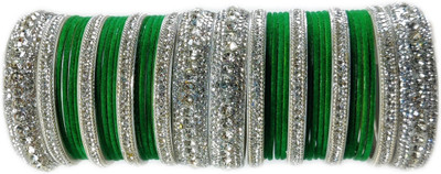 Ammoli Shell Cubic Zirconia Bangle Set(Pack of 10)