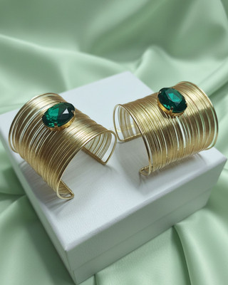 MANSIYAORANGE Brass Crystal Gold-plated Cuff