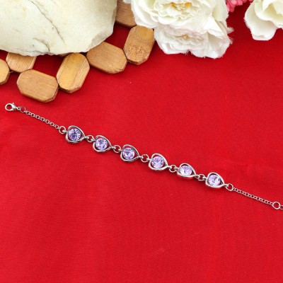 Jewelgenics Alloy Crystal Sterling Silver Bracelet