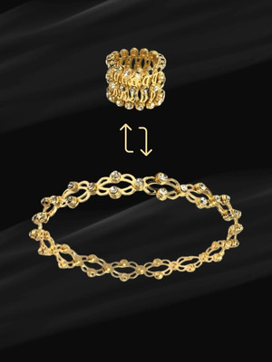 RKB SALES Alloy Cubic Zirconia Gold-plated Bracelet