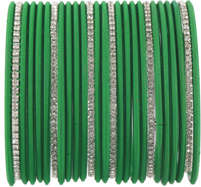 Zulka Get Your Traditions Metal Zircon Bangle Set(Pack of 26)
