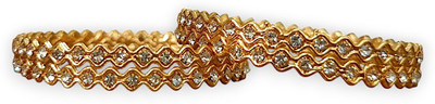 ACCESSHER Brass Bangle Set(Pack of 4)