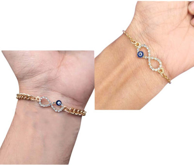 Harsu Collection Alloy Cubic Zirconia Bracelet Set(Pack of 2)