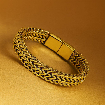 Jewelgenics Stainless Steel Gold-plated Bracelet