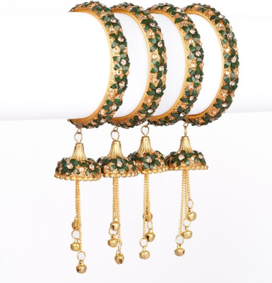 Mamon Creations Alloy Gold-plated Bangle Set(Pack of 4)