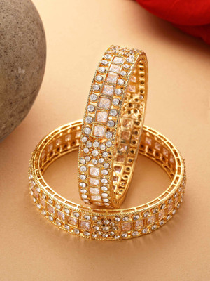 Karatcart Alloy Gold-plated Bangle Set(Pack of 2)