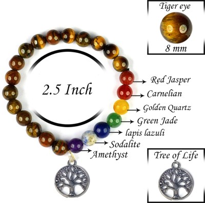 REIKI CRYSTAL PRODUCTS Stone, Tiger's Eye Beads, Agate, Crystal Bracelet