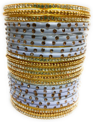KB Corner Glass Zircon Bangle Set(Pack of 10)