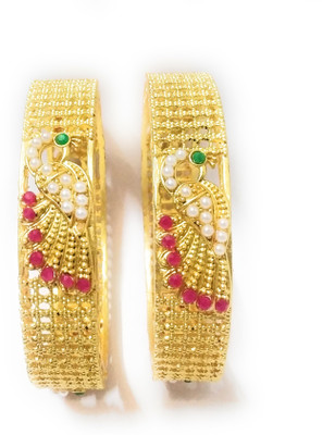 Santosh Jewels Alloy Gold-plated Bangle Set(Pack of 2)