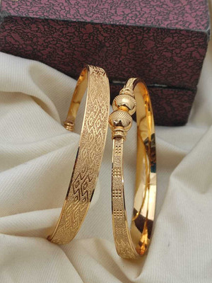 Prasansha Enterprises Brass, Alloy Gold-plated, Enamel Bangle Set(Pack of 2)