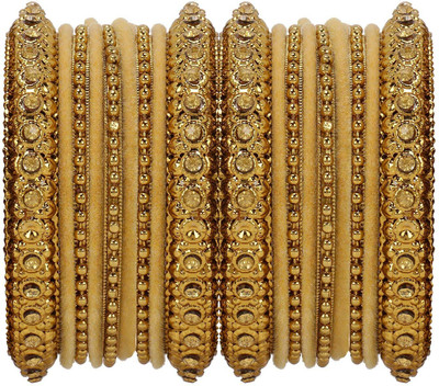 LYBASHINE Metal, Alloy Cubic Zirconia Gold-plated Bangle Set(Pack of 2)