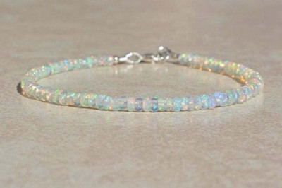 Silver Aura Creations Sterling Silver Opal Bracelet