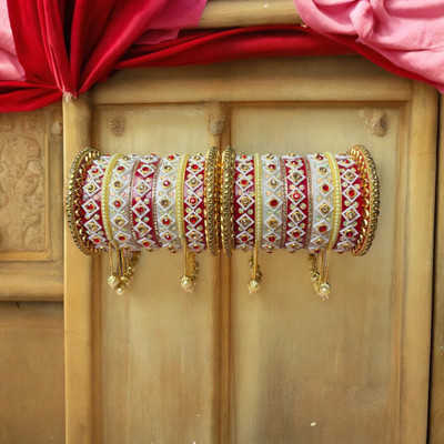 HADIYA Plastic Zircon Bangle Set(Pack of 2)