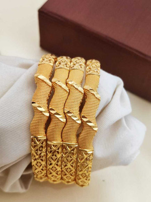 Kriva Trading Alloy Gold-plated Bangle(Pack of 4)