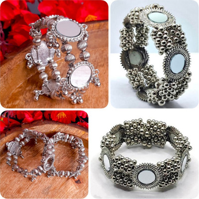 Samridhi DC Alloy Silver Kada(Pack of 2)
