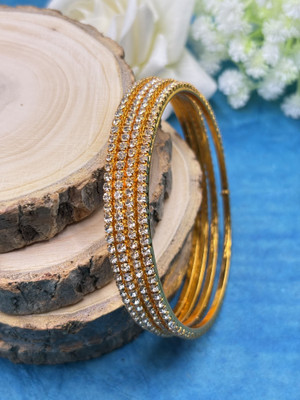 Kawai Brass Diamond Gold-plated Bangle Set(Pack of 2)