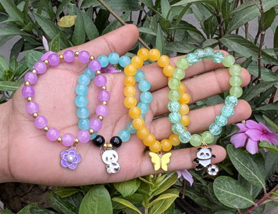 Sividya Glass Charm Bracelet(Pack of 4)