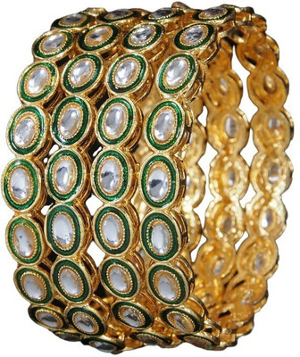 V FASHION JEWELLERY Alloy Gold-plated Bangle Set(Pack of 4)
