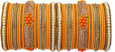 Rijoli Metal Zircon Gold-plated Bangle Set(Pack of 38)