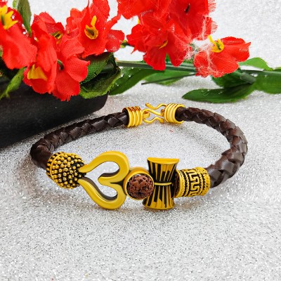 Saizen Leather Gold-plated Bracelet