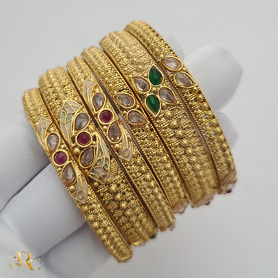 VEITRY Crystal Crystal Gold-plated Bangle Set(Pack of 2)