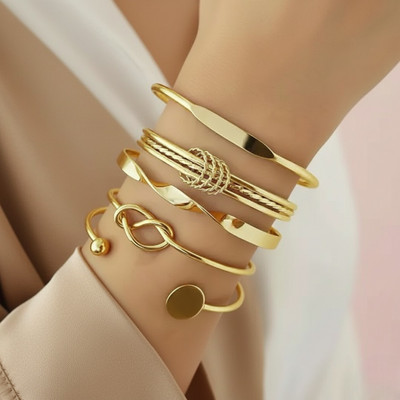 Zaphariq Alloy Gold-plated Bracelet Set(Pack of 5)