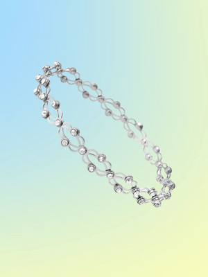 KIVORA Alloy Cubic Zirconia Silver Bracelet