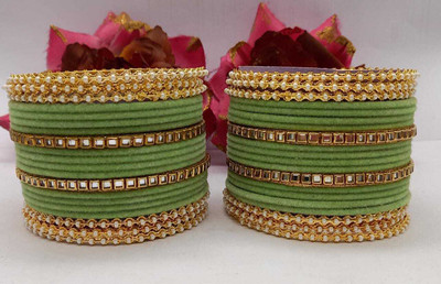 Rajwadi Alloy Pearl Bangle Set(Pack of 10)