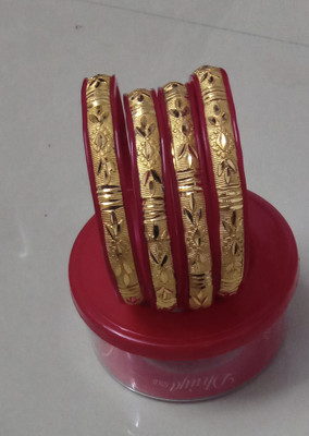 MADHUCREATIONS Plastic Gold-plated Bangle Set(Pack of 2)