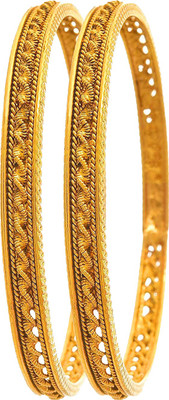 FFC-FASHION FOR CHOICE Copper Gold-plated Bangle Set(Pack of 2)