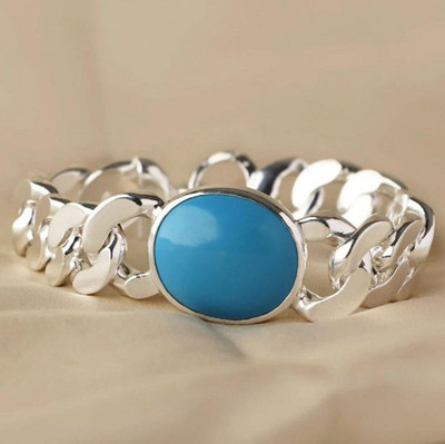 m a enterprises Stone Turquoise Silver Bracelet