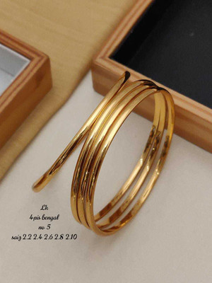 Shiv Enterprise Metal Cubic Zirconia Gold-plated Bangle Set