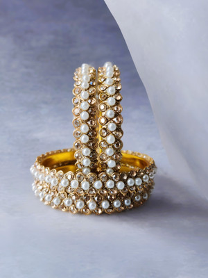 ShiyaShree Brass Gold-plated Bangle Set(Pack of 6)
