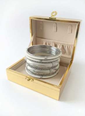 Lyzoo Alloy Sterling Silver Bangle Set(Pack of 6)