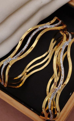 NIrjaaFashion Brass Gold-plated Bangle Set(Pack of 2)