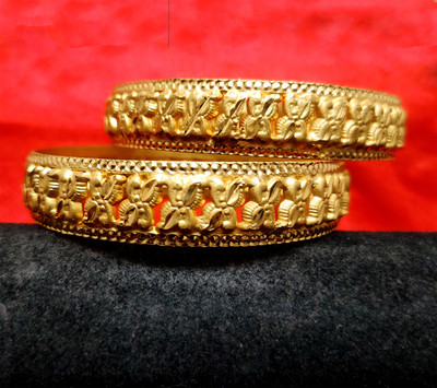 manohar Brass Gold-plated Bangle Set(Pack of 2)